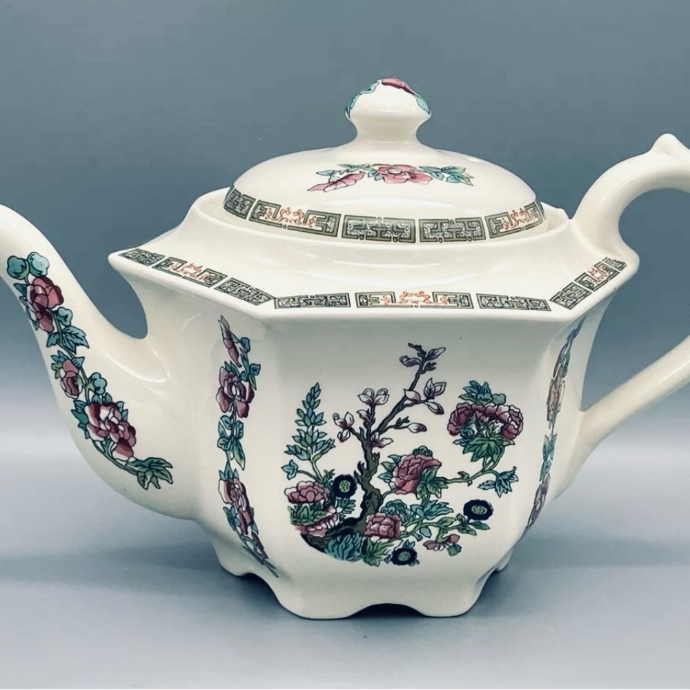Antique Rare Sadler Floral Ceramic Teapot Indian Tree Pattern4 Cups England
